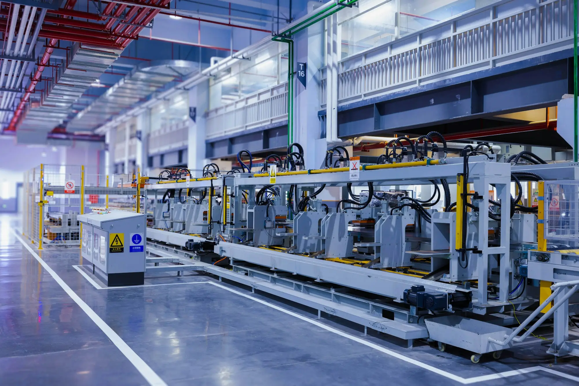 Large machine in a factory building